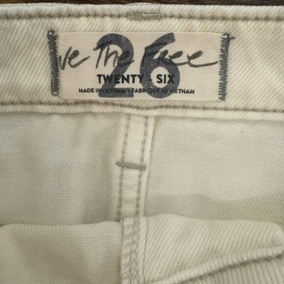 Free People raw hem denim skirt in coconut-Size: 26 NWT - Picture 7 of 8